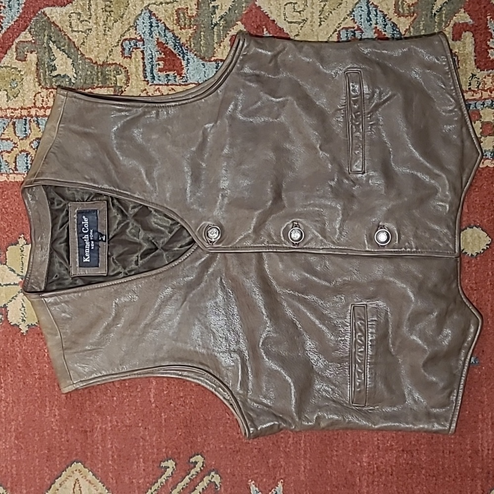 KENNETH COLE BROWN LEATHER VEST
